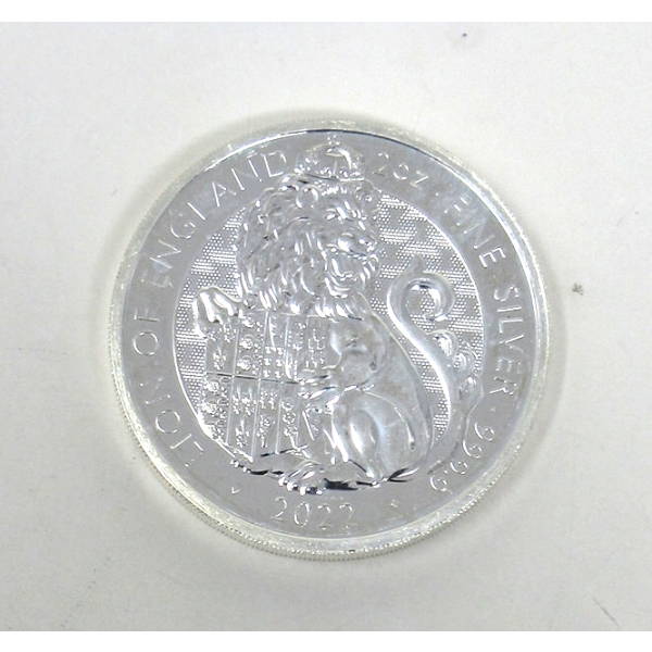 2 Oz .9999 Silver 2022 Lion of England Coin 