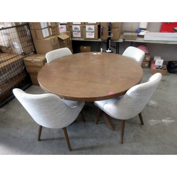 52" Round Dining Table with 4 Matching Chairs