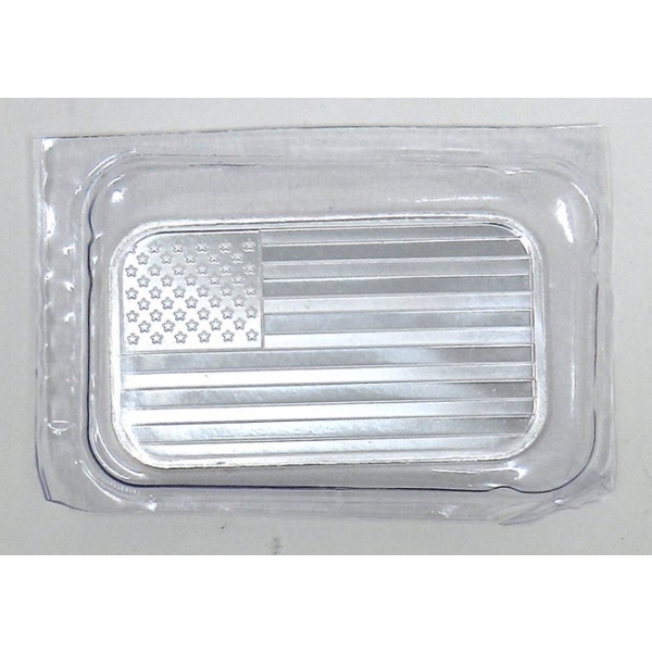 1 Oz .999 Silver American Flag Art Bar 