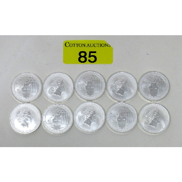 10 x 1/2 Oz .999 Silver 2015 Battle of the Coral Sea Coins 