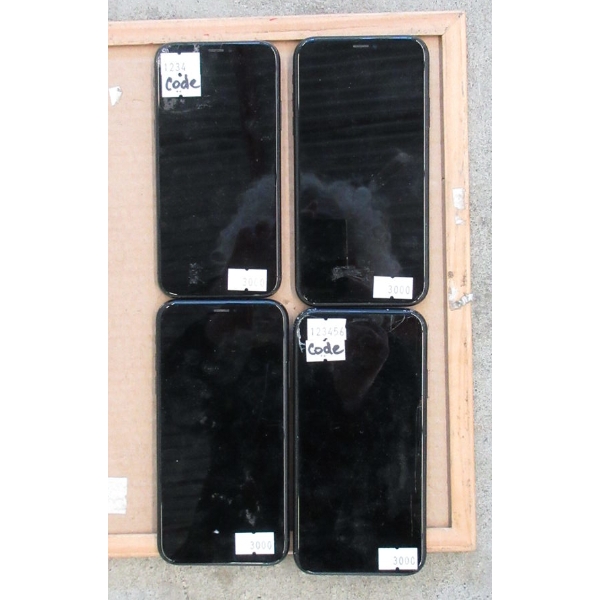 4 Assorted Preowned iPhones - 2 have the unlock codes
