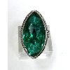 Image 2 : 14.3 Gram Marquise-Cut Green Crystal Dinner Ring 