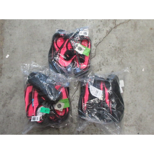 3 New Packs of 3 Ladies Water Shoes 