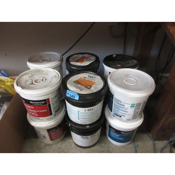 12 x 1 Gallon Pails of Flooring Adhesive - Assorted
