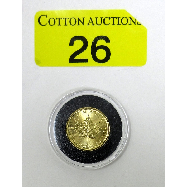 1/4 Oz .9999 Fine Gold 2021 Maple Leaf Coin 
