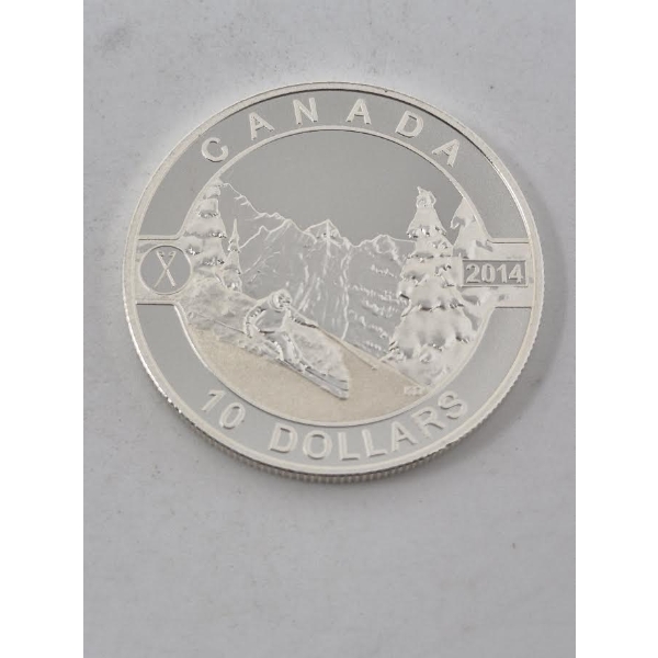 1/2 Oz .9999 Silver 2014 Canada Skiing Coin