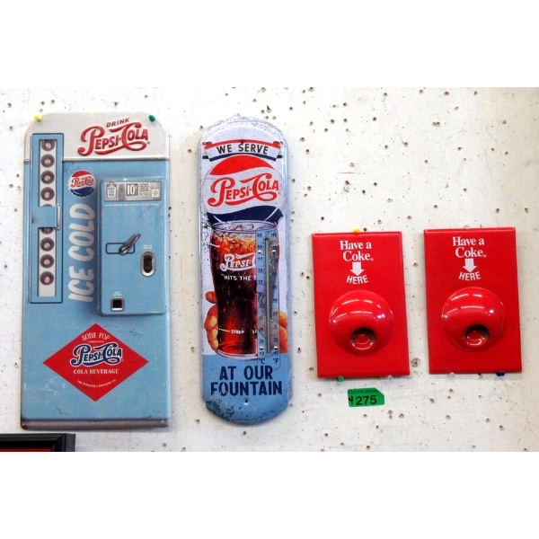 2 New Coca-Cola Bottle Openers & 2 Pepsi Wall Signs