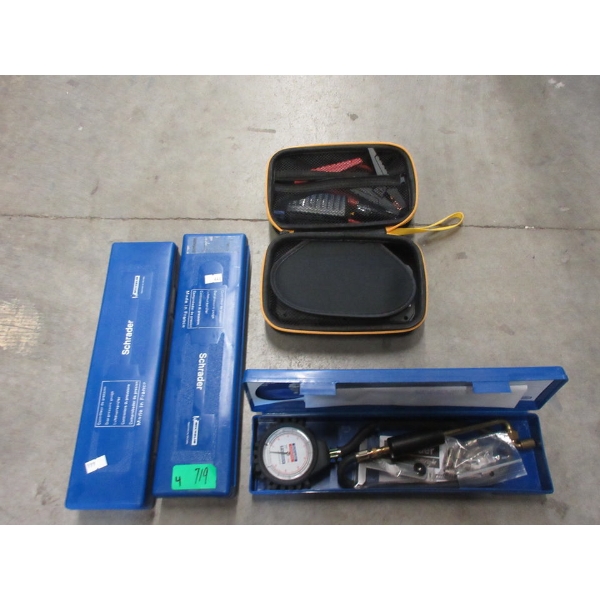 3 Schrader Tire Gauges & 1 Jump Start/Power Bank 