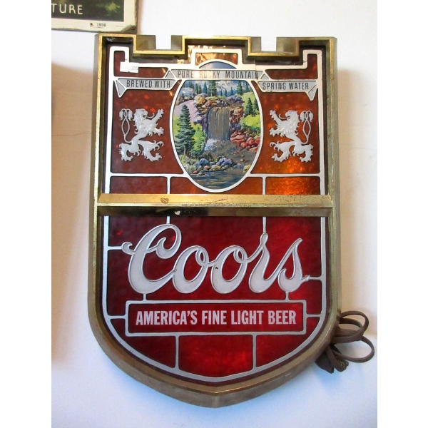 Vintage Coors Beer Light Up Sign 