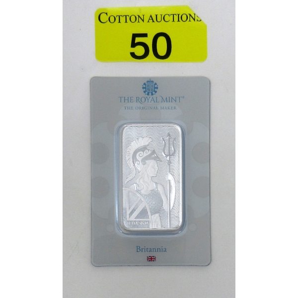 100 Gram .999 Silver Britannia Bar   