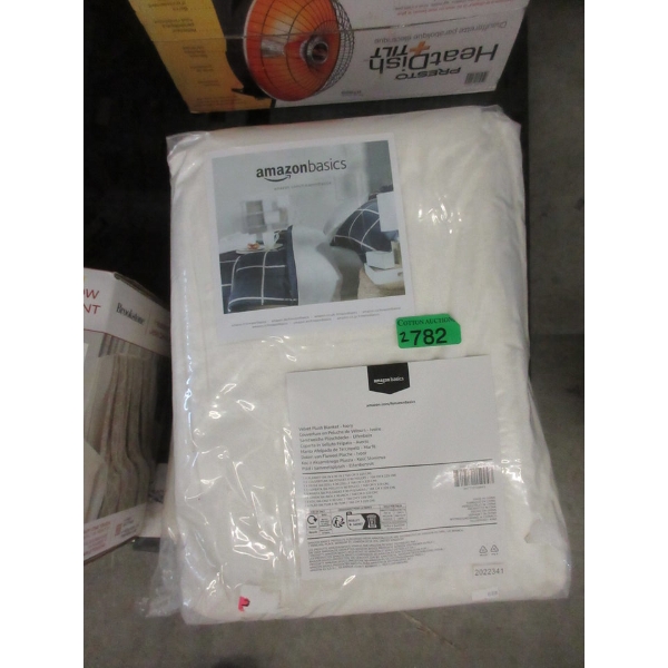 2 New Velvet Plush Twin Blankets - Ivory