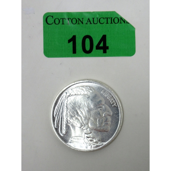 1 Oz .9999 Silver Indigenous/Buffalo Art Round 