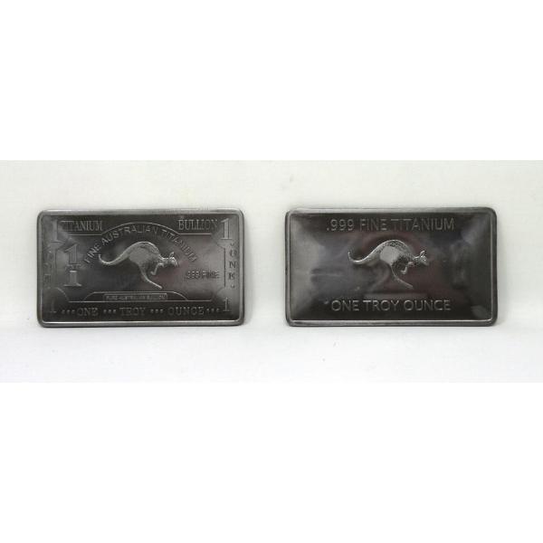 2 x 1 Oz Fine Titanium .999 Buffalo Bars 