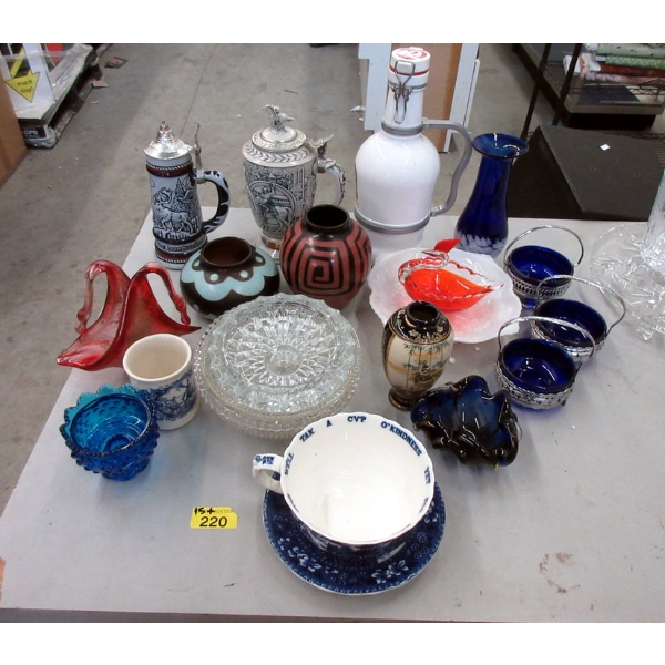 15+ Pieces of Glass, Crystal and Ceramics 