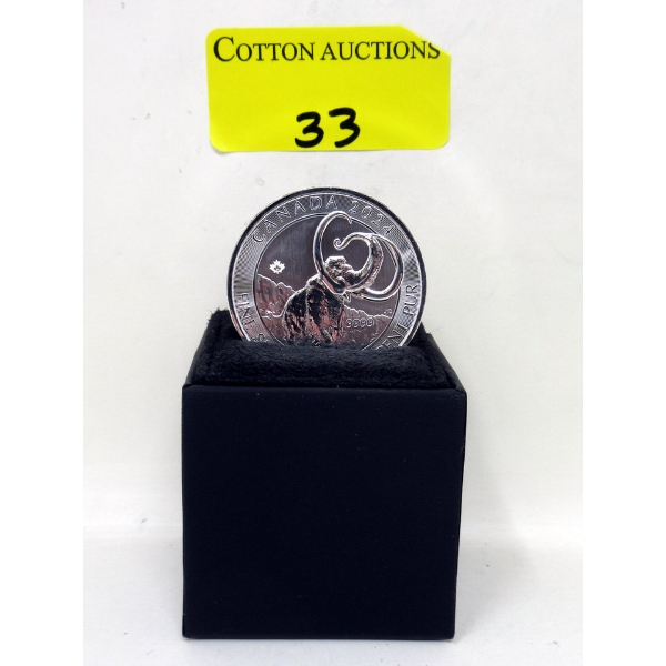 2 Oz .9999 Silver Canada Woolly Mammoth Coin 