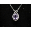 Image 1 : Amethyst & Diamond Sterling Silver Pendant 