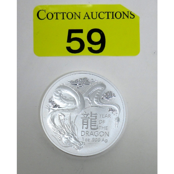 1 Oz .999 Silver 2024 Year of the Dragon Coin 
