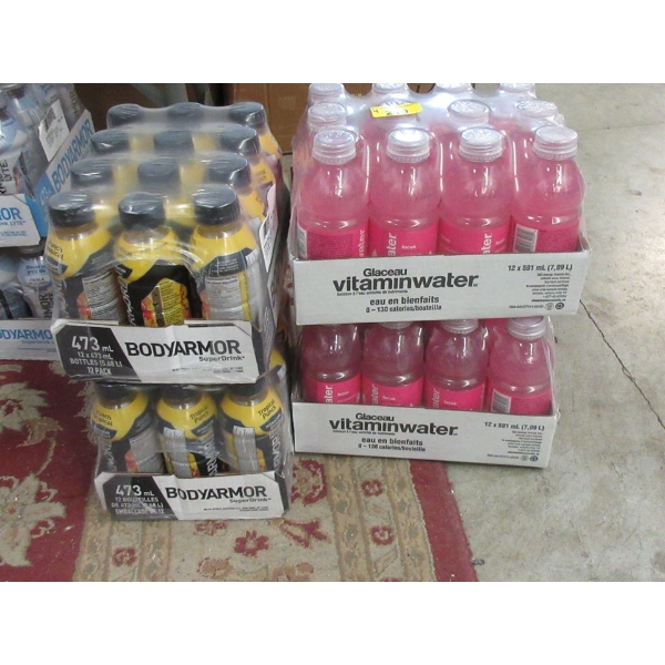 2 Cases of Glaceau & 2 Cases Body Armor Drinks