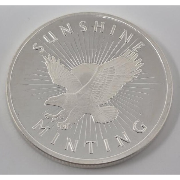 1 Oz .999 Silver Sunshine Minting Round 