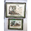 Image 1 : 2 Original Stereograph Ink Lined Watercolours