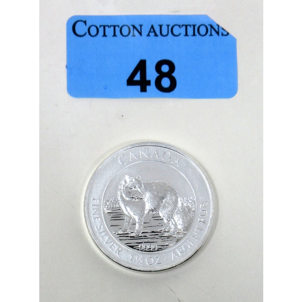 1.5 Oz .9999 Silver 2014 Arctic Fox Coin 