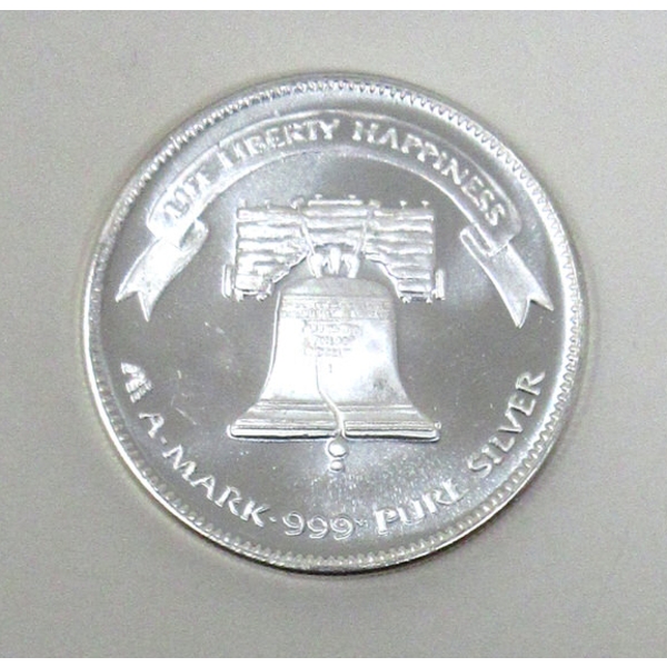 1 Oz .999 Silver Liberty Bell A-Mark Round 