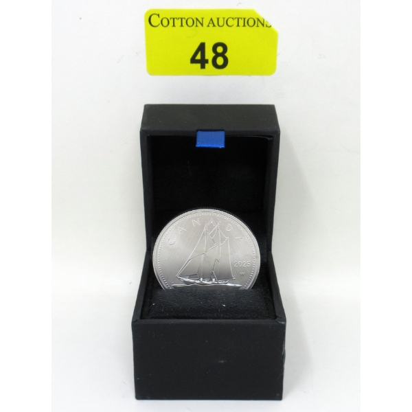 1 Oz+ .9999 Silver 2025 10 Cent Tribute: W Mint Mark Bluenose Coin 