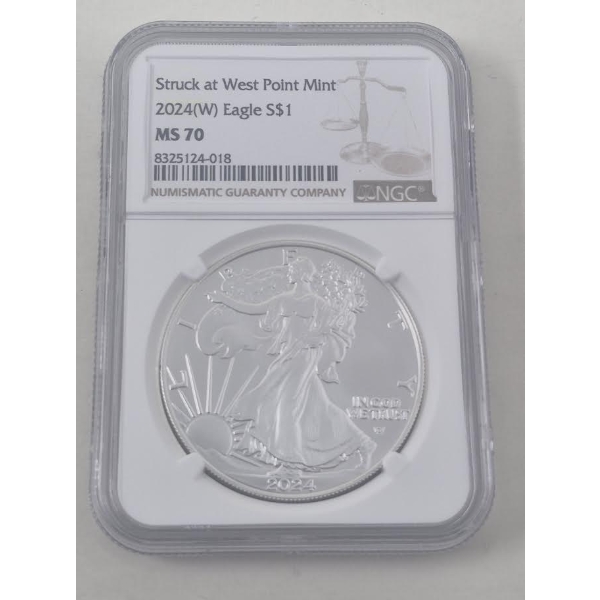 Certified/Graded MS70 1 Oz .999 Silver Walking Liberty Coin 