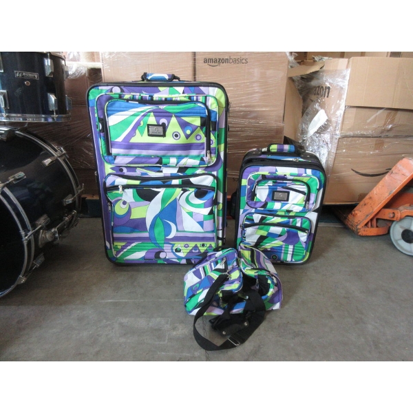 3 Piece Gasoline Brand Colourful Luggage Set