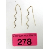 Image 1 : 10 KT Gold Spiral Drop Earrings on Threader Chains