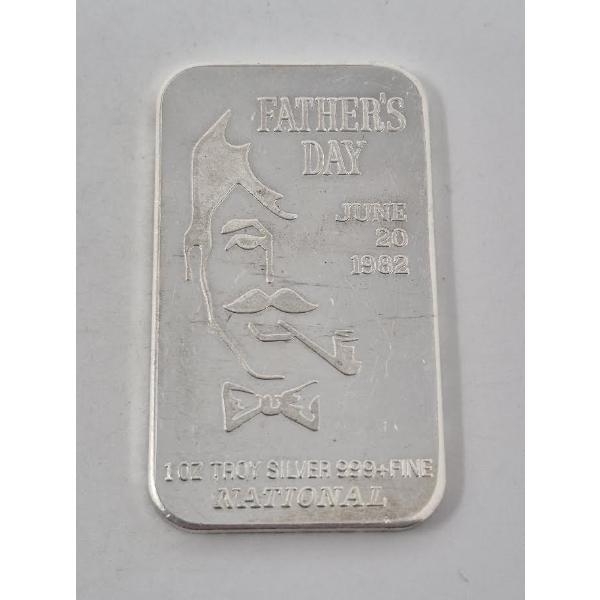 1 Oz .999+ Silver 1982 National Refiners Bar