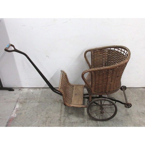 Vintage Wicker Child's Stroller Chair - As Is