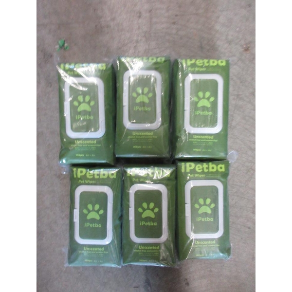 6 Packs of 100 Unscented Pet Wipes by iPetba