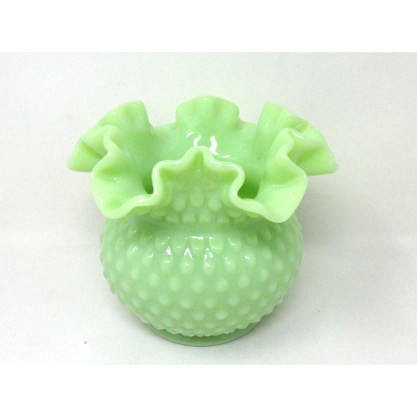 Vintage Fenton Jadeite Hobnail Glass Vase