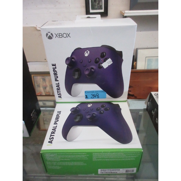 2 Xbox Astral Purple Wireless Controllers