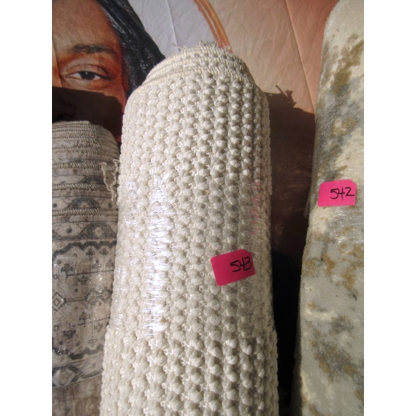 6' x 7' White Woven Textured  Area Carpet