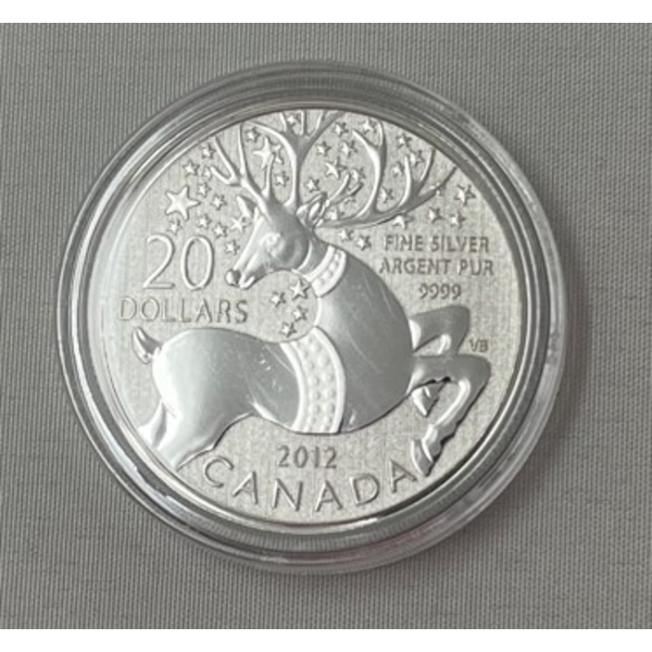 .9999 Silver 2012 Reindeer $20 Coin