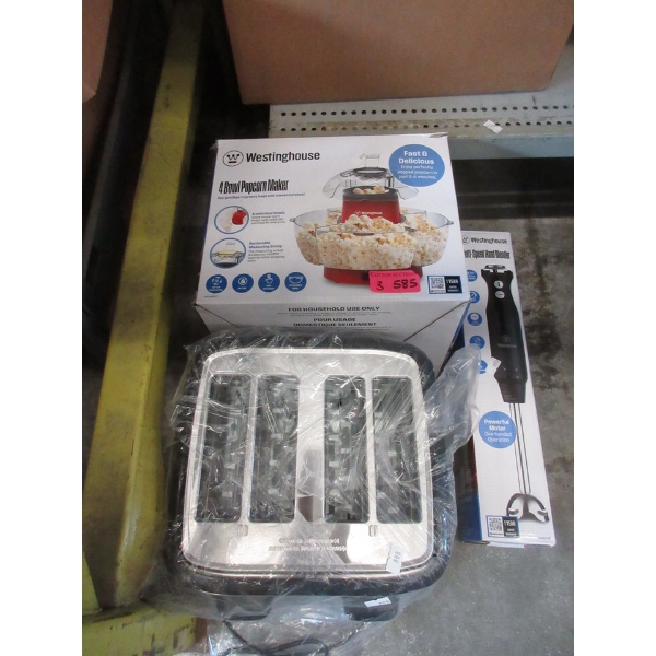 4 Bowl Popcorn Maker, Hand Blender & Toaster 