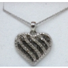 Image 1 : Half Carat Black & White Diamond Heart Pendant 