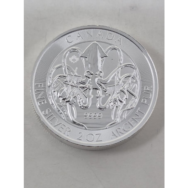 2 Oz .9999 Silver 2020 Canada The Kraken Coin 