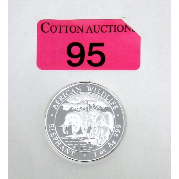 1 Oz .999 Silver 2013 African Wildlife Elephant Coin 