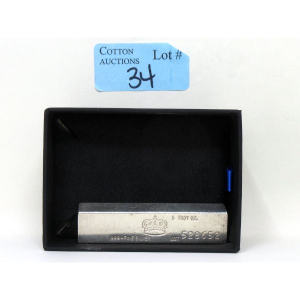 Vintage 5 Oz .999+ Silver California Crown Mint Kit Kat Bar