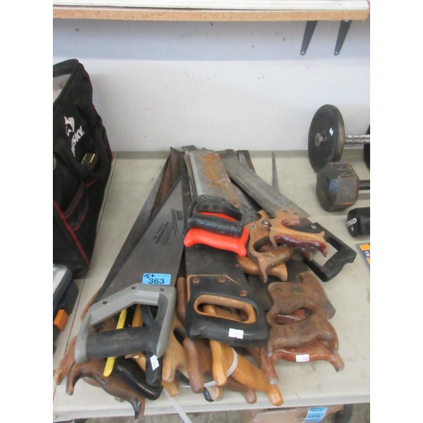 15+ Assorted Wood Saws - Preowned