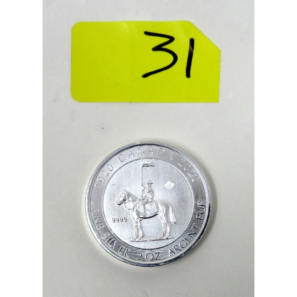2 Oz .9999 Silver 2020 RCMP 100 Anniversary Coin 