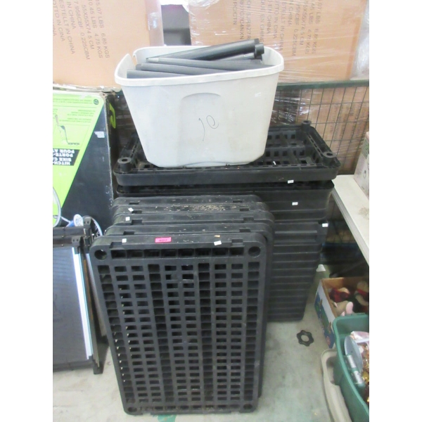 20 Plastic Shelves with Tote of Connectors 