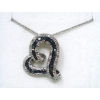 Image 1 : 1/2 CT Blue & White Diamond Heart Pendant
