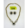 Image 1 : Sapphire Blue & Clear Crystal Necklace & Earring Set