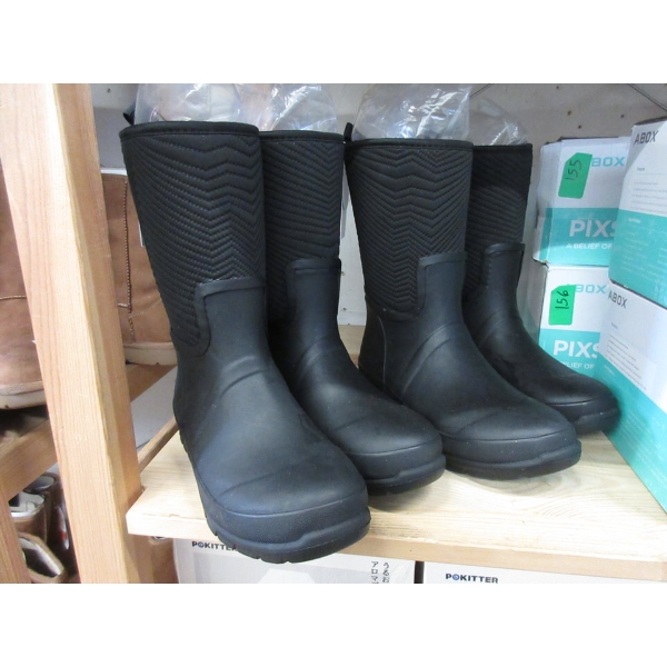 2 New Pairs of Women's Black Time & True Rain Boots