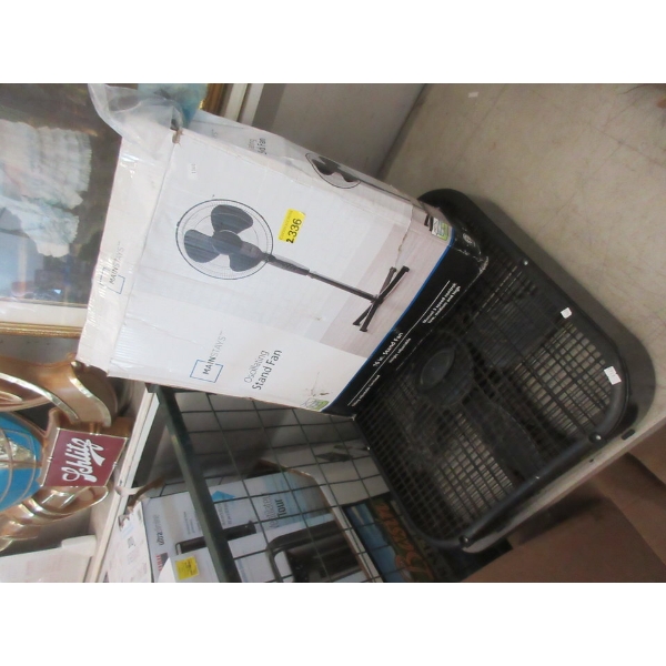 Box Fan & Mainstays Oscillating Stand Fan