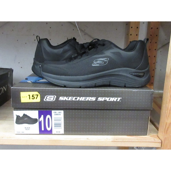 Pair of Black Sketchers Sport Shoes - Size 10
